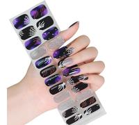In Dark Nails Art Stickers Halloween Nails Strips Full Wrap Semi Cured Strips Art Decoration Halloween Stickers Semi Cured Gels