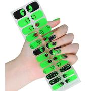 In Dark Nails Art Stickers Halloween Strips Full Wrap Semi Cured Art Decoration Semi Cured Gels Full Wrap Halloween Stickers for Woman
