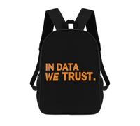 In Data We Trust Analytics Classic Mens Backpack Womens 17 Inch Shoulder Bag