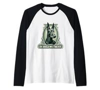 In Doberman Pinscher We Trust Funny Vintage Doberman Dog Raglan Baseball Tee