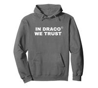 in Draco We Trust | Bold Statement Pullover Hoodie, Adult Unisex, Asphalt Grey, Small