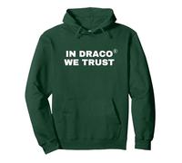 in Draco We Trust | Bold Statement Pullover Hoodie, Adult Unisex, Dark Green, Medium