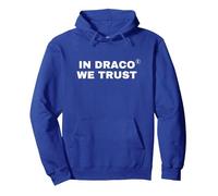 in Draco We Trust | Bold Statement Pullover Hoodie, Adult Unisex, Royal Blue, Medium