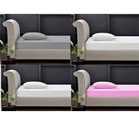 IN DREAMS Caravan Flannelette fitted sheet 100% brushed cotton 2'3" x 6' (70 x 183cm) bed (Pink, 8" mattress)