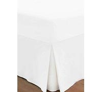 In Dreams Small Double Fitted Valance Sheet Box pleated (4' bed) polycotton 14 colours (WHITE)