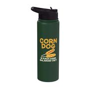 in Each Hand Balanced Diet Corn Dog Stainless Steel Insulated Water Bottle
