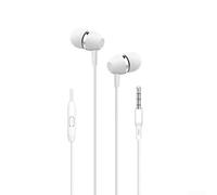 In-Ear Earbuds 3.5mm Wired White No Mic Sports Ergonomic Fit