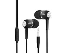 In-Ear Headphones | Audio Headphones with Built-in Microphone | 3.5 mm Noise Cancelling Headphones for Travel Airplane Sport School Studio Music Production