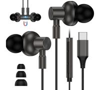 In-Ear Headphones with Cable USB C for iPhone 17 17Pro 16 16e 15 Pro Max Plus, USB C Headphones with Cable Magnetic Headset Type C Earphones for Samsung Galaxy A36 5G A17 A16 A56 A55 S25 Ultra S24 S23