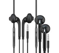 In Ear Headphones with Microphone (2 Pack) Wired Earphones 3.5mm Jack Cable Gaming Earbuds Sport Music compatible with Samsung PC compatible with Portable Travel Office Laptop Tablet Sync
