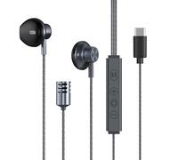 In-Ear Headphones with Microphone for Home Karaoke, Type-C Sound Card, Echo Effect, Real-Time Ear Monitoring, Line Control, High-Definition Microphone, Noise-Cancelling, Mobile Phone Compatible