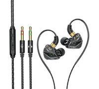 In-Ear Headphones with Microphone, Wired In-Ear Earbuds - 2 in 1 Wired Earbuds with Microphone Earbuds | Ergonomic Computer Accessories, Gaming Earbuds at i