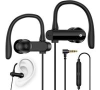 In Ear Headphones with Wire Jack 3.5 mm Hook Earphone Microphone and Volume Control Stereo HiFi Noise Cancelling 1.8 m Earphones for Samsung iPhone for MP3 MP4 Sport Gaming Office Music Radio