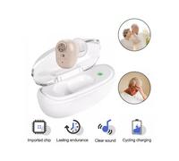 In-Ear Invisible Hearing Aid for Elderly - Mini Adjustable Tone Sound Amplifier, Rechargeable, Portable