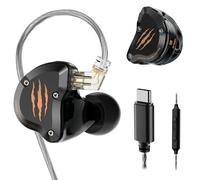In Ear Monitors Headphones, HiFi Wired Earbuds with Noise Isolating, Type-C with Microphone Earphone, IEM Headset with Detachable Recessed 2Pin Cable for Gaming, Musicians, Singer (with Mic USB-C)