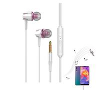In-Ear Wired Headphones - Noise Cancelling Stereo Earbuds, Comfortable Silicon Fit, Glow Feature | Earphones For Fitness, Gamingz, Mobile Phone, PC, And Audio Players With 3.5mm Connection
