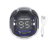 In Ear Wireless Headphones: Sweatproof Gym Headphones, Transparent Stereo Pods | LED Display Charging Box Design, Running Audio Between