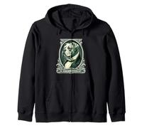 In English Bulldog We Trust Funny Vintage Bulldog Dog Zip Hoodie