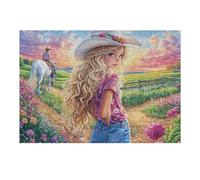 in Field Looking Back 300 Piece Jigsaw Puzzle for All Ages Happy Time Jigsaw Neighborhood Get Together Family Game Whimsical Design for Any Event 300 PCS