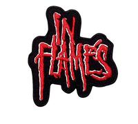 in Flames Patch Iron on T-Shirt Embroidered Jacket Denim Jean Decorate Custom Handmade Gift Craft Enjoy Heavy Metal
