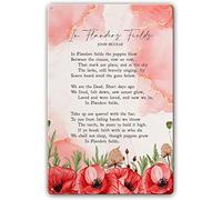 in Flanders Fields Poem Metal Sign Poster by John Mccrae Poem Posters for Wall Hanging Decorative Artwork Decoration Picture Painting for Bedroom Office 12x16 Inch