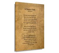In Flanders Fields Poem Wall Art Framed Quotes Poster Decorations In Flanders Fields Poetry Artwork Verse Canvas Abstract Pictures For Bedroom Wall Decor Framed (12x18 inch)