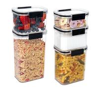 iN Food Storage Containers with Lid - Cereal Storage BPA Free Air Tight - Leak Proof Pantry & Kitchen Containers - Food Grade 5Pcs Set - Multi-Purpose - Stackable, Reusable