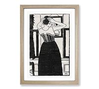 In Front of The Mirror by Samuel De Mesquita Framed Print | A2 Oak Framed Wall Art | Ready to Hang | Modern Nature Picture | Living Room Bedroom Lounge Office