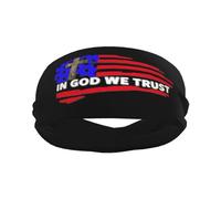 in God We Trust American Flag Sports Sweatbands for Men Women Non Slip Elastic Wristbands Headbands for Basketball Tennis Workout Gym Yoga Absorbent Breathable (Black)