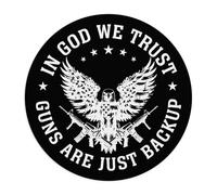 in God We Trust Guns are Just Backup Round Mouse Pad Non-Slip Gaming Mouse Pad 2nd Amendment American Mousepad Rubber Patriotic USA Gun Owner Home Gift Humor Novelty Firearms Humor