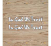 in God We Trust Sticker Decal Vinyl Lettering USA American - 2 Pack White 15.2cm - for Car Boat Laptop Cup No Background Die-Cut