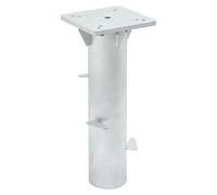 In-Ground Parasol Base Silver Steel Dacromet 16x16x39.5cm Inground Sleeve Top6mm