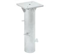 vidaXL In-Ground Parasol Base, Patio Umbrella Holder Stand for Garden Deck Balcony, Outdoor Umbrella Base for Parasols, Silver Steel