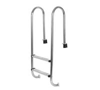 In-ground pool ladder, 4-step entry and exit system with stainless steel frame and non-slip steps, fixed to the deck, supports up to 200 kg