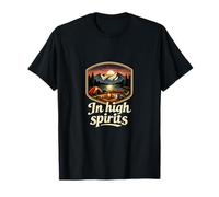 in High Spirits Camping Mountain Badge Graphic T-Shirt