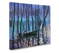 In His Canoe by Theodore Earl Butler Canvas Print | Gallery Wrapped 30mm Frame Wall Art | 20x20 inches | Ready to Hang | Modern Picture | Living Room Bedroom Lounge Office