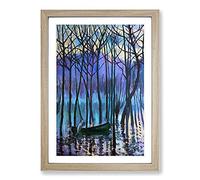 In His Canoe by Theodore Earl Butler Framed Print | A2 Oak Framed Wall Art | Ready to Hang | Modern Nature Picture | Living Room Bedroom Lounge Office