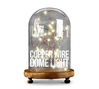 iN Home Copper Wire LED Dome Light with Remote - 30 LED Fairy Lights on 3M Long Copper Wire with Glass Dome and Wooden Base - Perfect Home Decor or Table Centrepiece Decoration