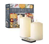 iN Home LED Candles | LED Candles Flickering | Electric Flameless Candle with Remote Control - Set of 2 Battery Operated Drip Effect
