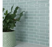 In Home Sea Glass 3D Blue Tiles Wall Sticker - Pack of 4