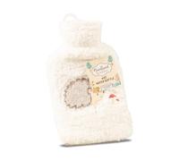 iN Hot Water Bottle with Cover | UK Safety Tested | Super Soft, Leakproof | Large | Hot Water Bag for Neck, Shoulder, Warmer, Period Pain Relief, Stomach Cramps, Gifts for Women, Men (White)