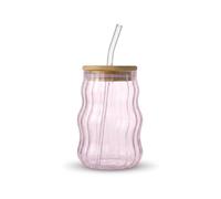 iN Iced Coffee Glass with Lid, Straw - Iced Coffee Gift Set - Aesthetic Cold Brew Cup for Coffee Lovers - Mother's Day Gift - Valentine's Day Gift - Gifts for Women - 250ml