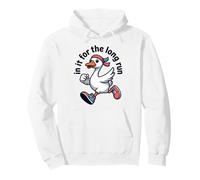 in It for The Long Run Goose Running Funny Jogging Design Pullover Hoodie