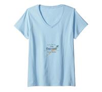 in It for The Outcome: Social Worker's Inspiring Journey V-Neck T-Shirt, Women, Baby Blue, M