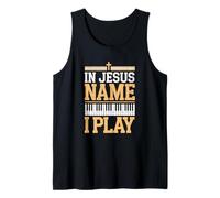 In Jesus Name I Play Bible Music Design Tank Top