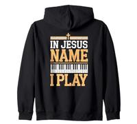 In Jesus Name I Play Bible Music Design Zip Hoodie