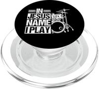 IN JESUS NAME I PLAY Christian Drummer Instrument Music Fan PopSockets PopGrip for MagSafe
