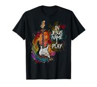 In Jesus Name I Play Guitar Christian Guitar Player Vintage T-Shirt