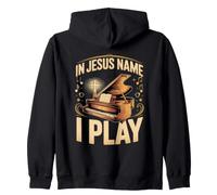 In Jesus Name I Play Jesus Piano Worship Zip Hoodie