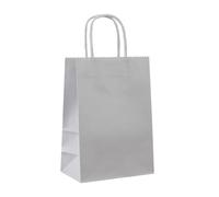 IN-JOOYAA 30 Pcs Gray Gift Bags Small Kraft Paper Gift Bags with Handles (6.3 x 3.1 x 8.6 in)